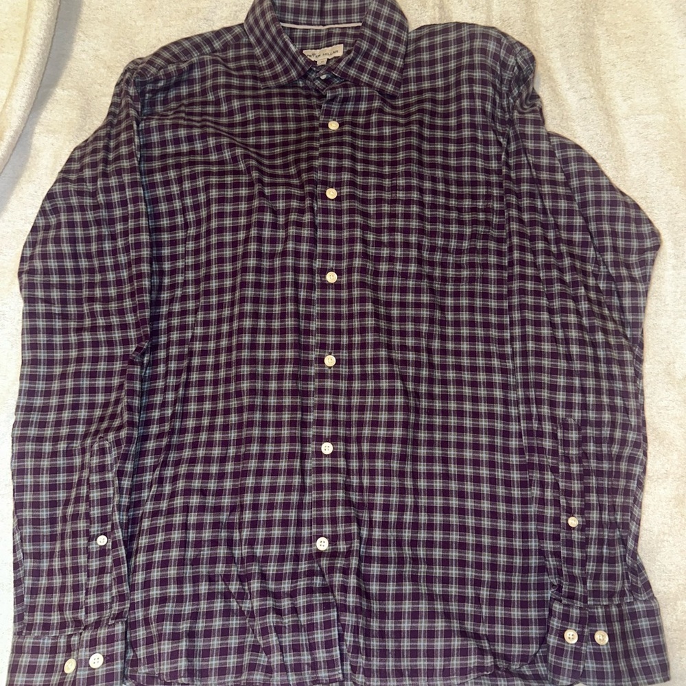 Peter Millar Men's Long-Sleeve Plaid Button-Down Shirt - Purple and Blue
